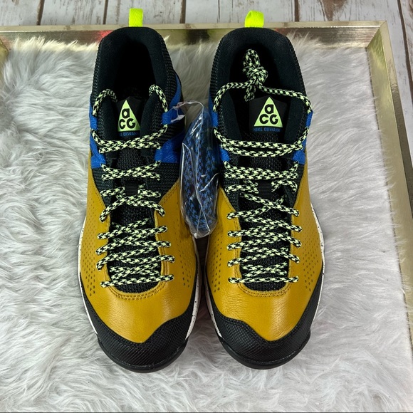 New Nike ACG Okwahn 2 Dark Citron/ Volt Glow Hiking Trail Shoes Sneakers - Picture 3 of 14